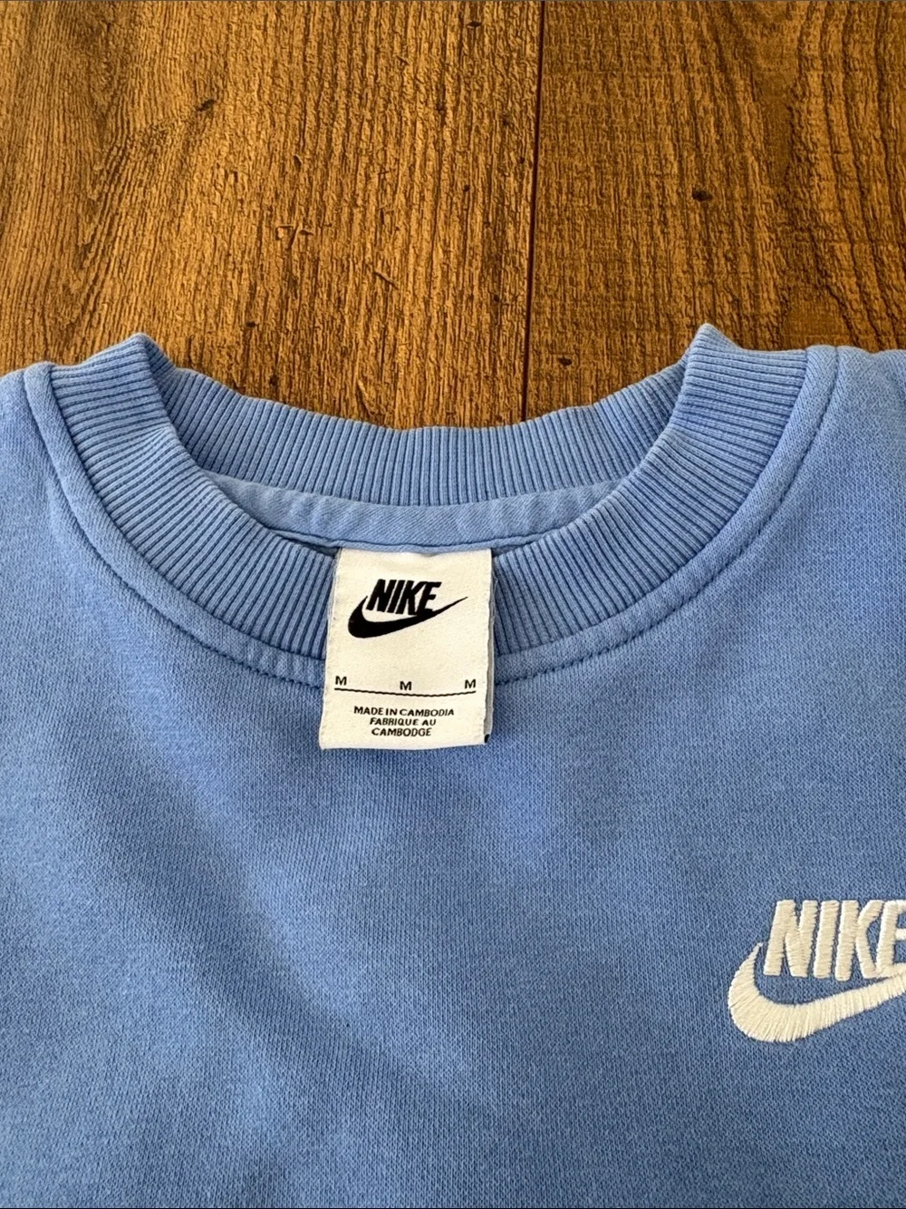 Nike Light Blue Crewneck Sweatshirt with White Logo- Youth Medium